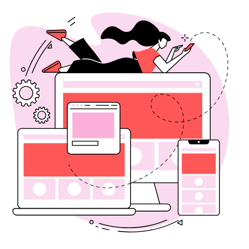 green graphic depicting a laptop with code on the screen